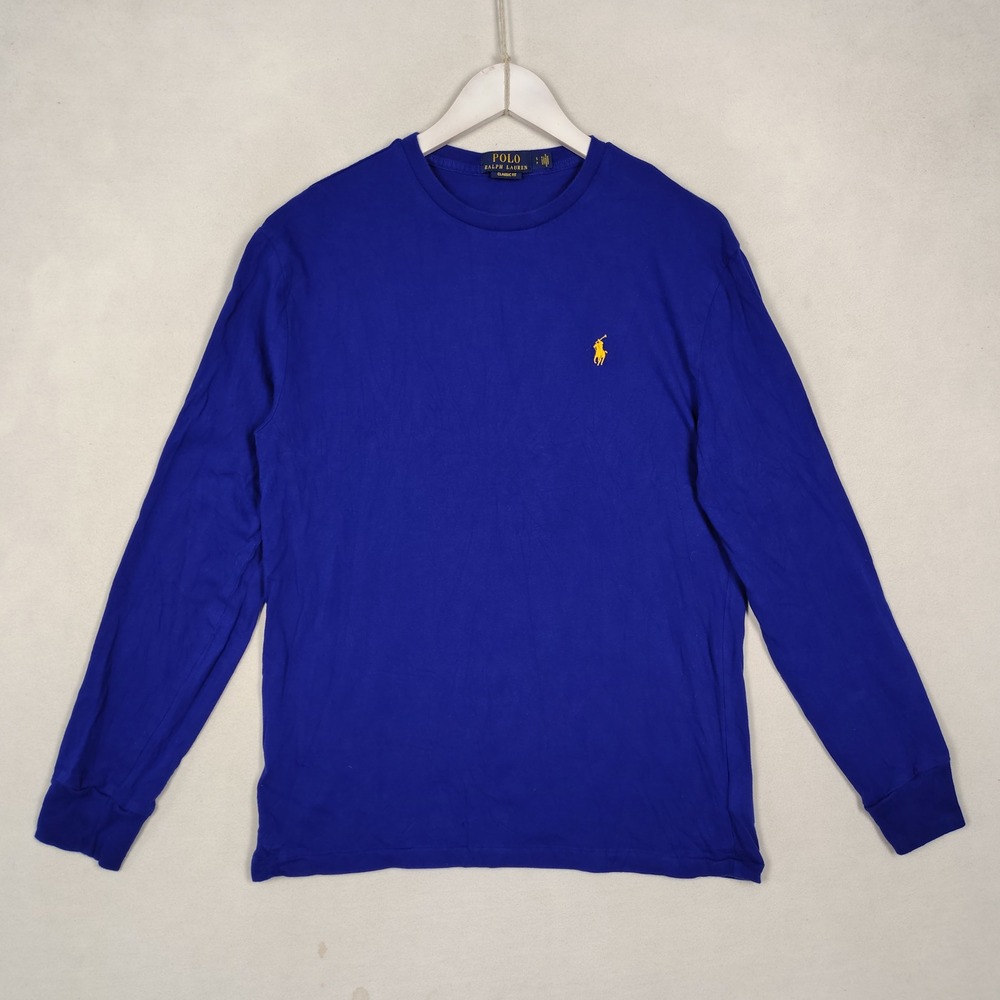 Polo Ralph Lauren Mens Royal Blue Graphic Long Sleeve T-Shirt Classic Fit S
